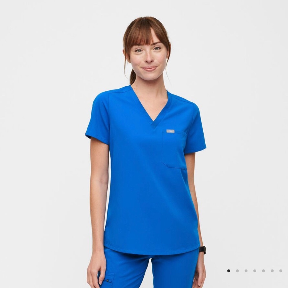 Figs Royal Blue Scrub Top